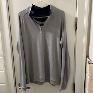 SOLD*** Peter Millar Bullseye Precision Wool Quarter-Zip. Size Large. Gale Grey